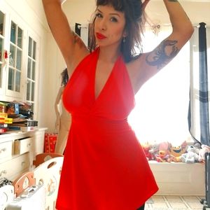 Lori Paul Vintage Bright Red Halter M/L